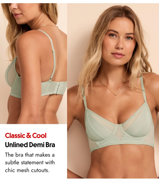 Classic and Cool Unlined Demi Bra. The bra that makes a subtle statement with chic mesh cutouts.