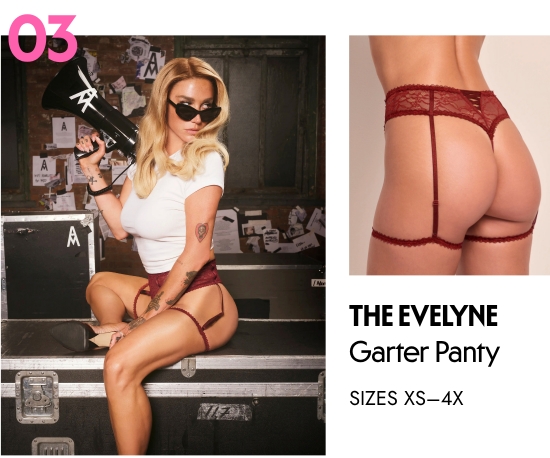 The Evelyne Garter panty. SIZES XS–4X