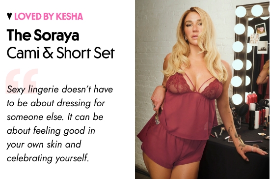 The Soraya Cami and short set. Sexy lingerie does not have to be about dressing for someone else. It can be about feeling good in your own skin and celebrating yourself.