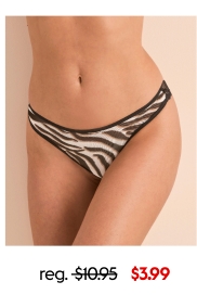 Kyubi Thong Animal Beige 2.99 dollars