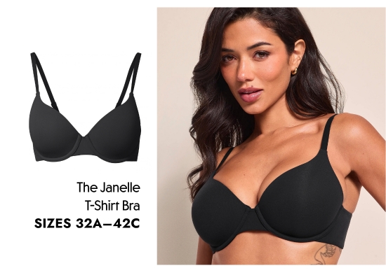 The Janelle T-Shirt Bra, SIZES 32A–42C