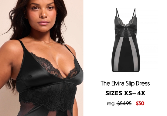 The Elvira Slip dress. SIZES XS–4X, 30 dollars