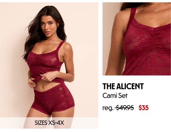 The Alicent Cami Set. SIZES XS-4X, 35 dollars
