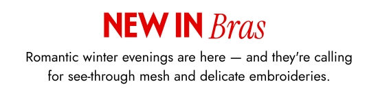 New In Bras - Romantic winter evenings are here and they are calling for see-through mesh and delicate embroideries.