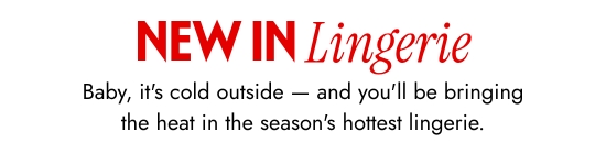 New In Lingerie - Baby, it is cold outside and you will be bringing the heat in the hottest lingerie.