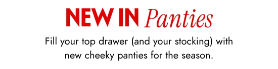 New In Panties - Fill your top drawer (and your stocking) with new cheeky panties for the season.
