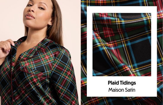 Plaid Tidings Maison Satin